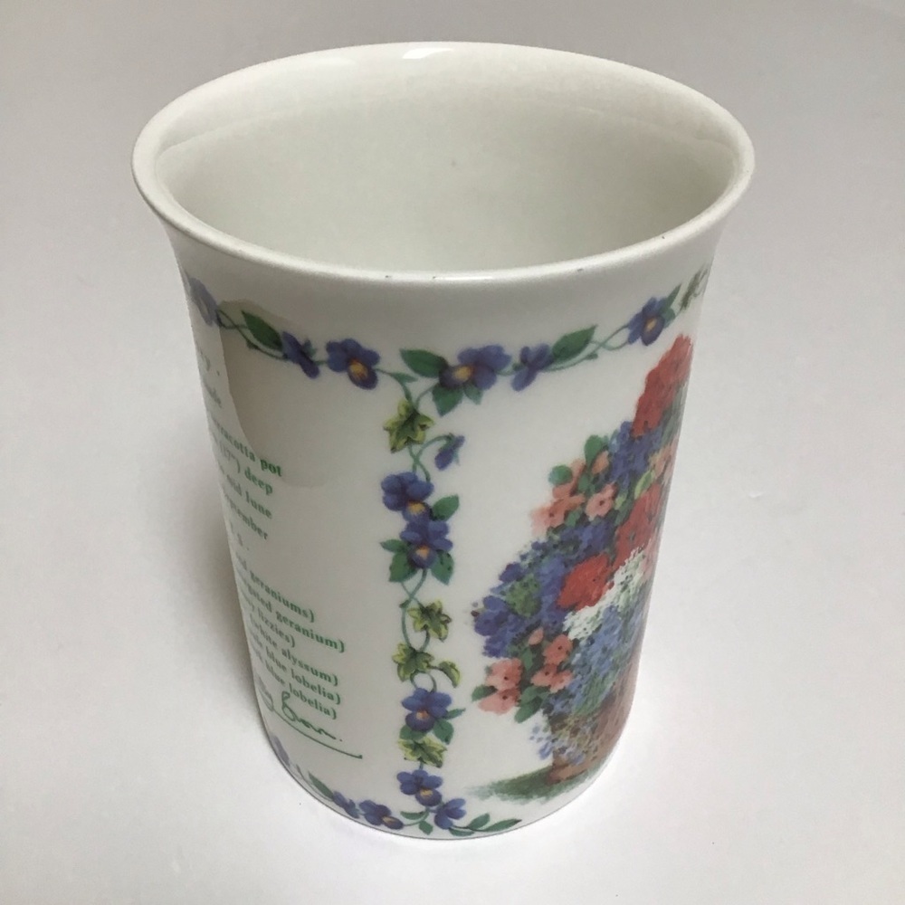 Queen's Fine Bone China Tea Cup Geranium Recipe Gardening Coffee Mug Kathy Brown - Picture 7 of 16